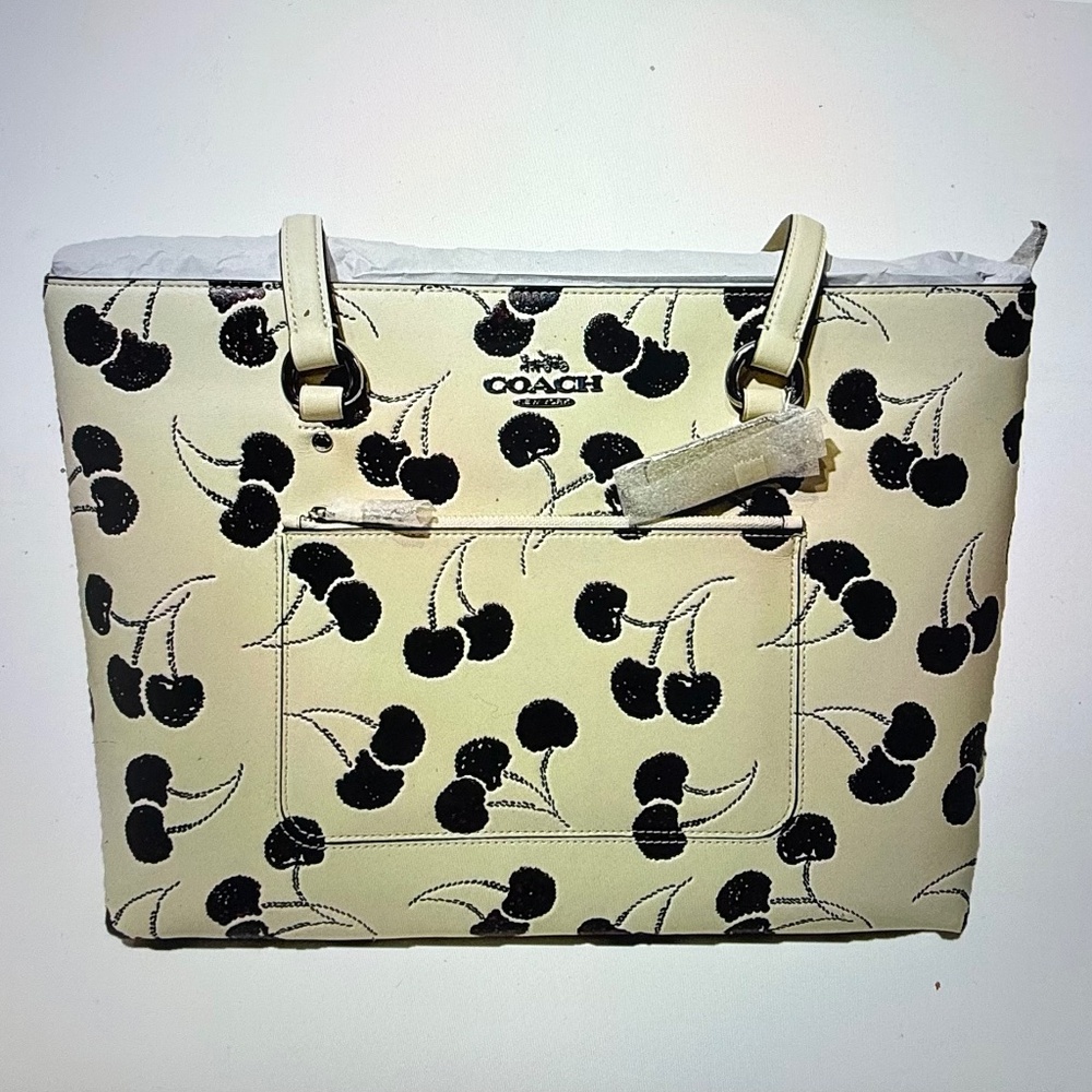 NEW  Coach Station Tote Bag Chalk Multi Smooth Leather i CCZ14